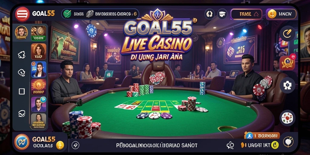 Gameplay Live Casino yang seru dan interaktif di GOAL55.