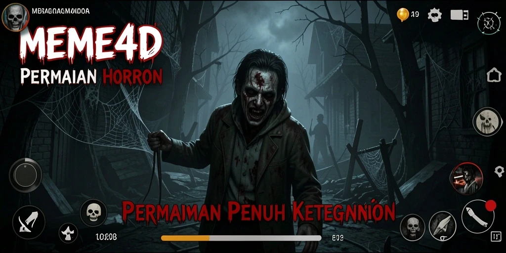 Tampilan gameplay seram di MEME4D yang penuh dengan ketegangan.