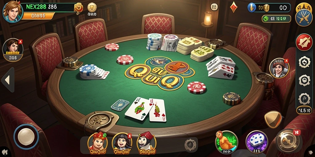 Screenshot utama NEX288 yang menampilkan gameplay QiuQiu yang menarik.