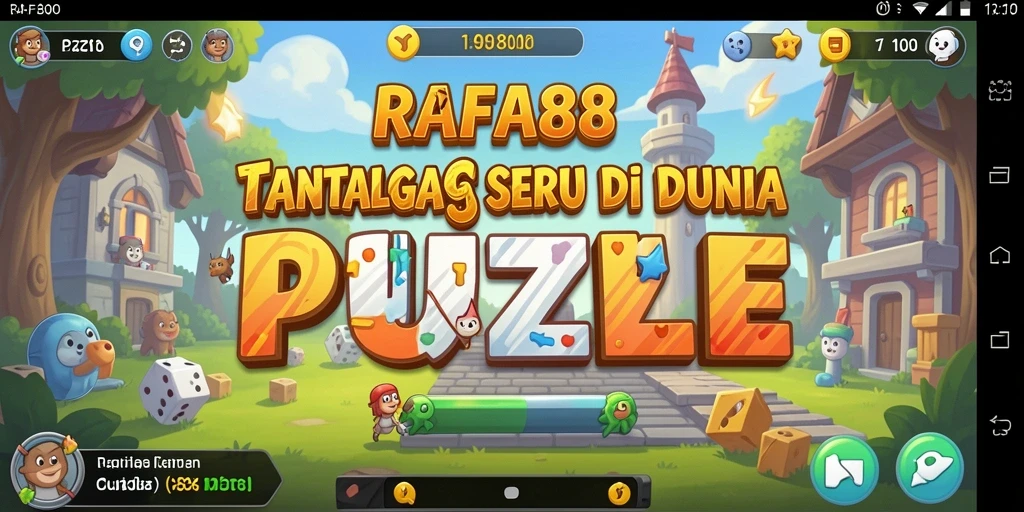Tampilan gameplay RAFA88 yang penuh warna dan teka-teki menarik.