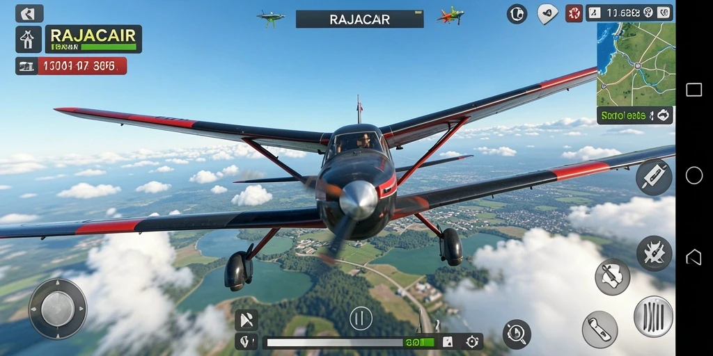 Gameplay menarik dari RAJACAIR yang menampilkan aksi terbang pesawat.
