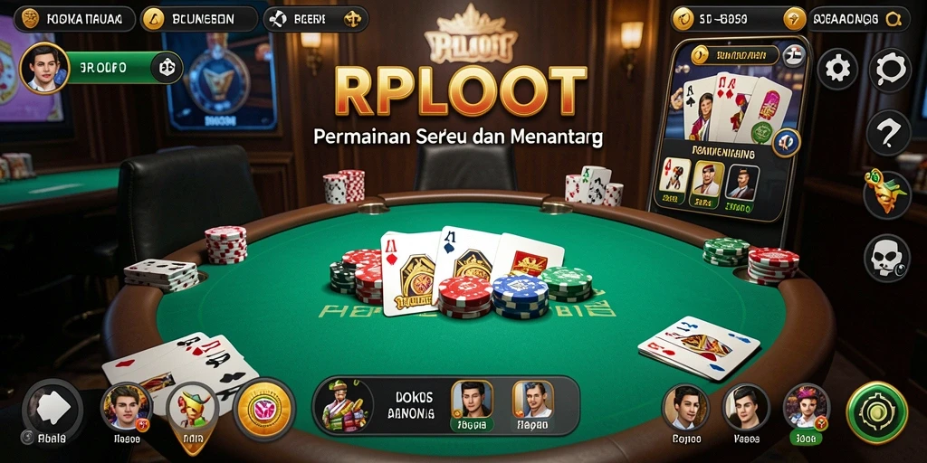 Screenshot utama RPLOOT menampilkan aksi seru dalam permainan poker.