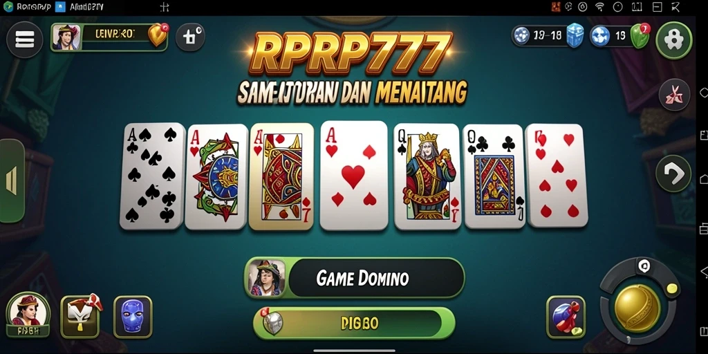 Tampilan gameplay menarik dari RPRP777 dalam permainan Domino.